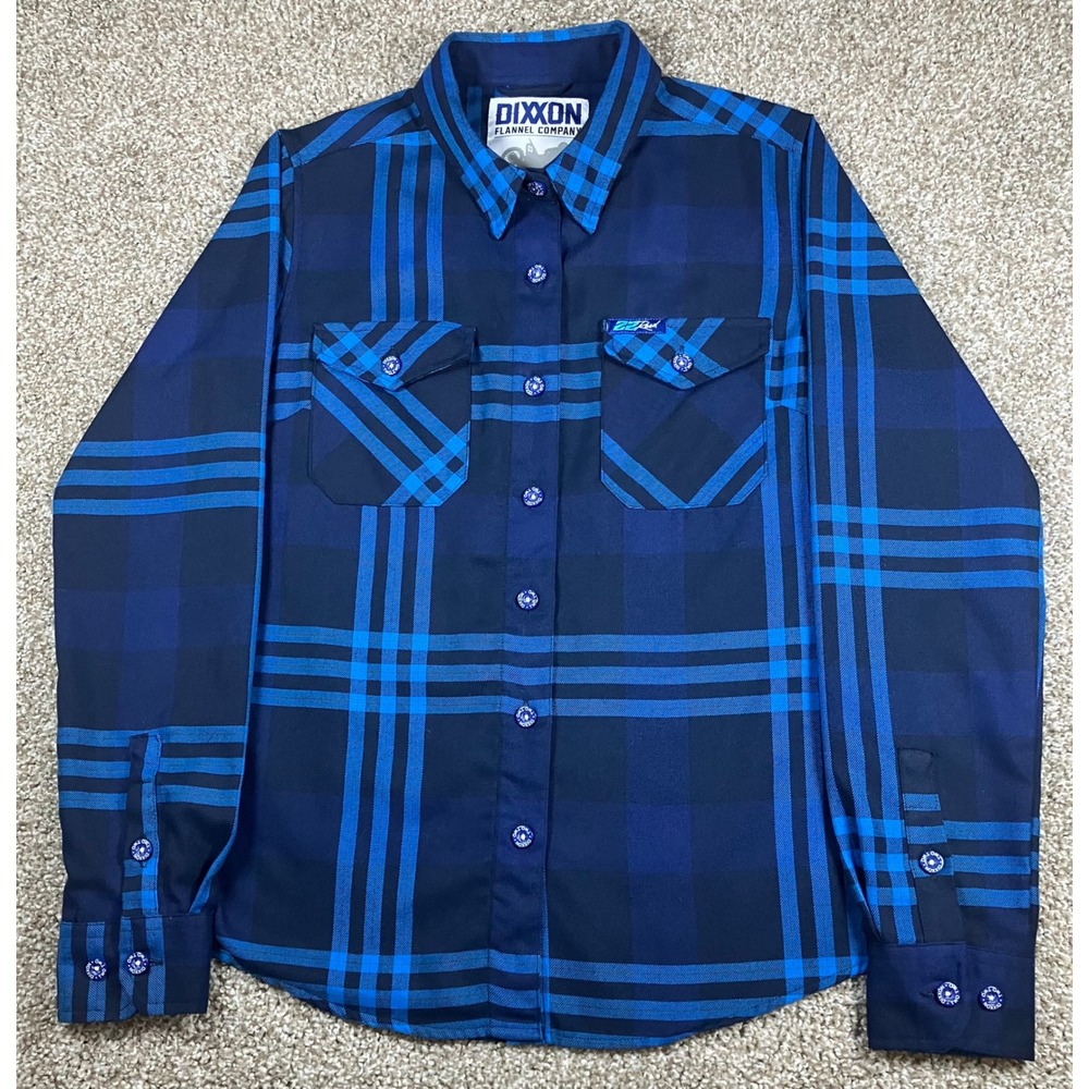 Dixxon Flannel 22 Chad Reed Blue Plaid D-Tech Button Up Shirt Womens Medium